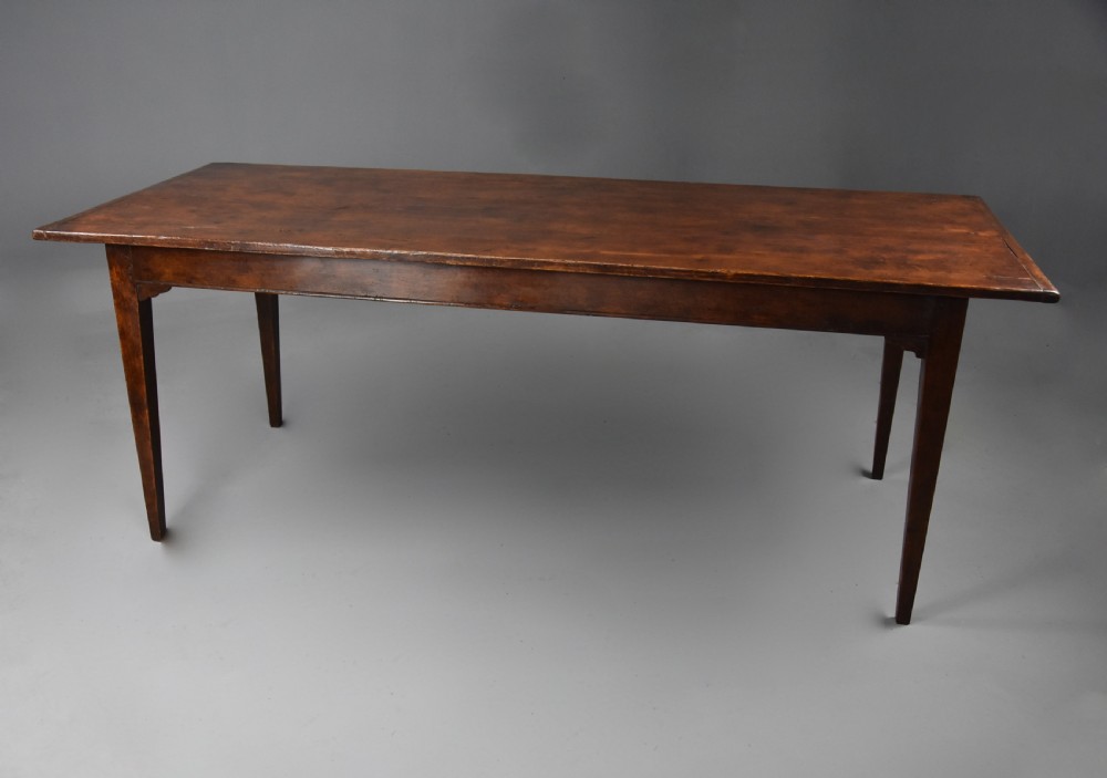 Large late 19thc Arts & Crafts oak farmhouse table of good patina View VI