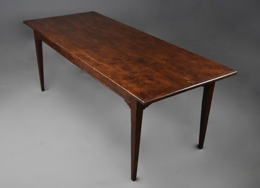 Large late 19thc Arts & Crafts oak farmhouse table of good patina View VII