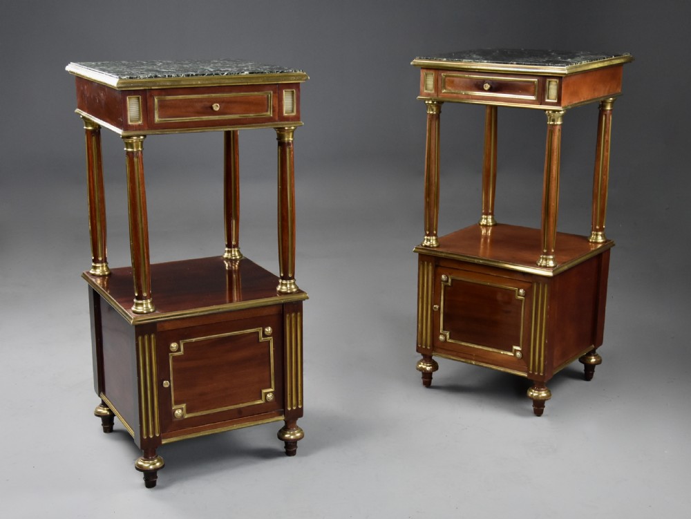 Pair of fine quality late 19th century French Directoire style bedside cabinets View II