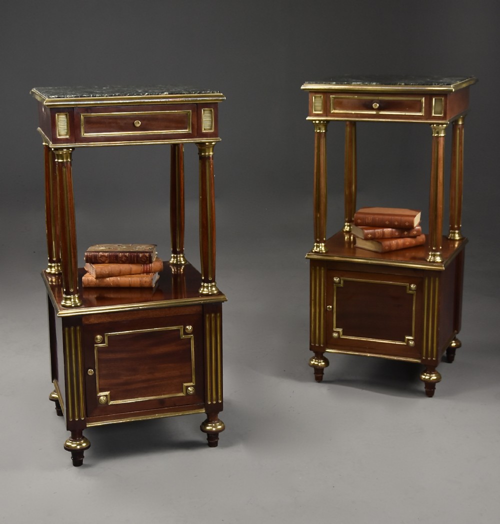 Pair of fine quality late 19th century French Directoire style bedside cabinets