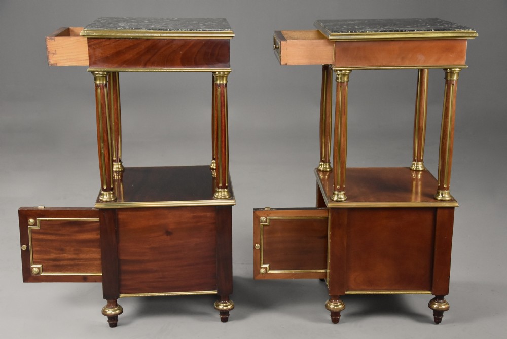 Pair of fine quality late 19th century French Directoire style bedside cabinets View VIII