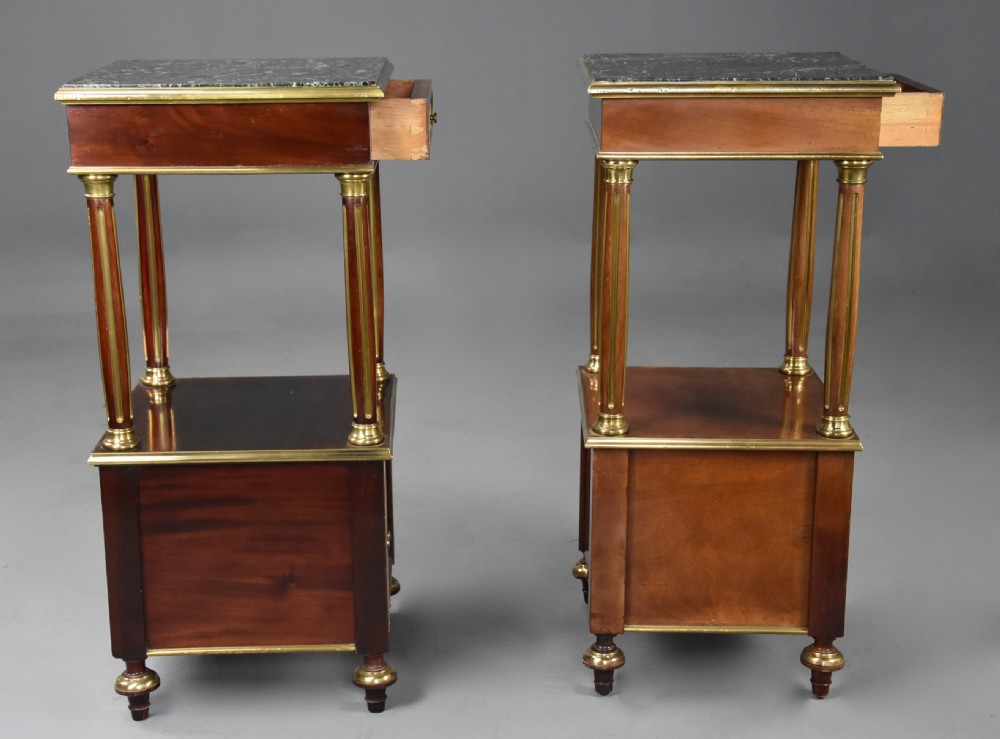 Pair of fine quality late 19th century French Directoire style bedside cabinets View IX