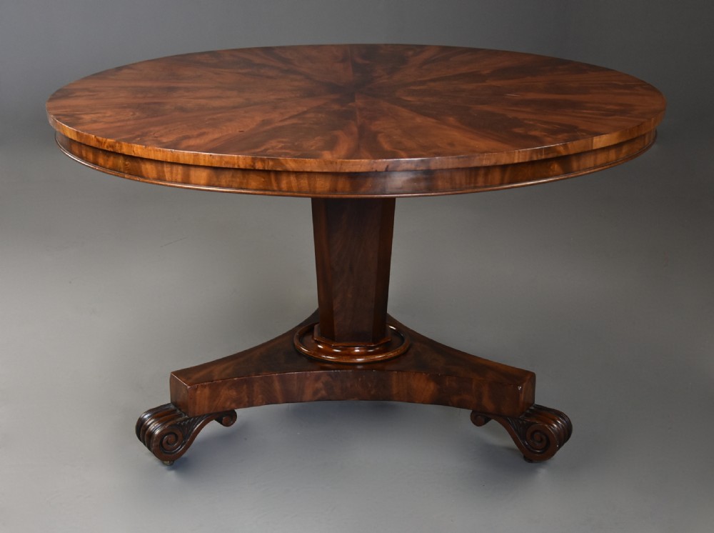 Fine quality mid 19th century mahogany segmented tilt top breakfast table of fine patina View V