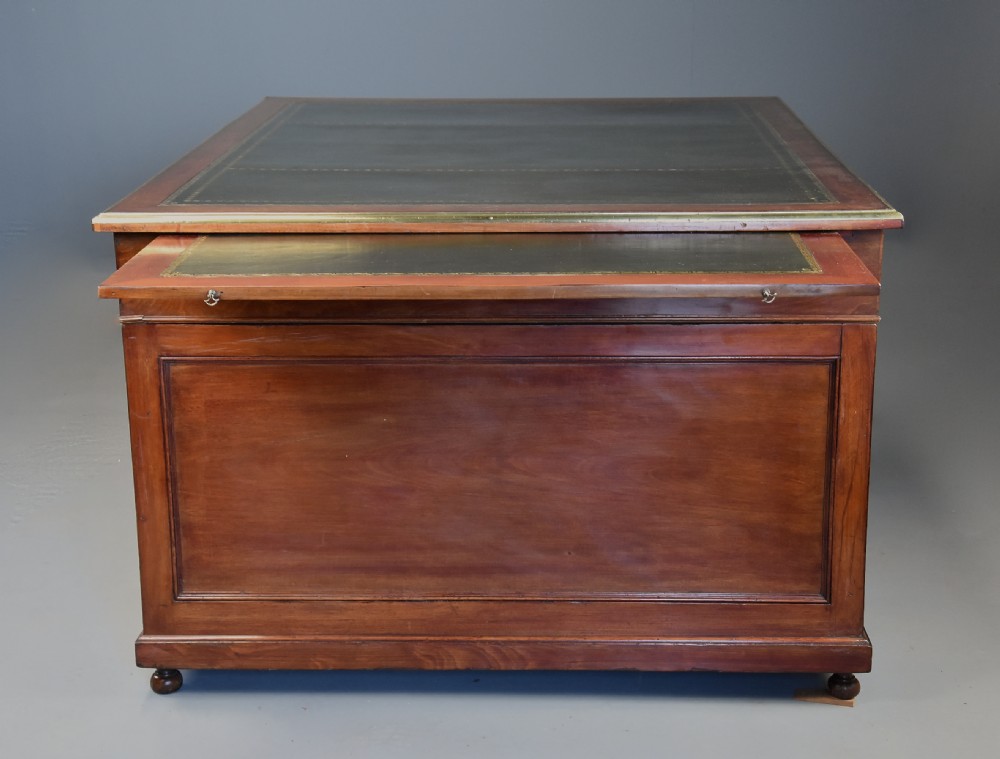Late 19th century French mahogany partners desk in the Directoire style View XII