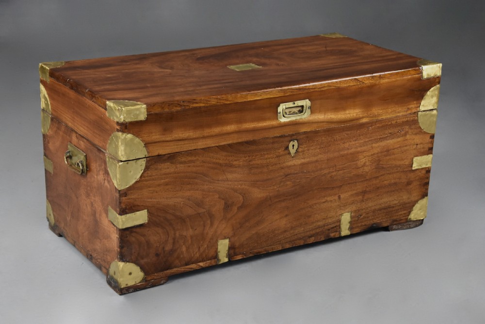 Late 19th century camphor wood travelling trunk of good patina