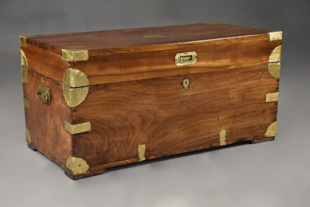 Late 19th century camphor wood travelling trunk of good patina View II