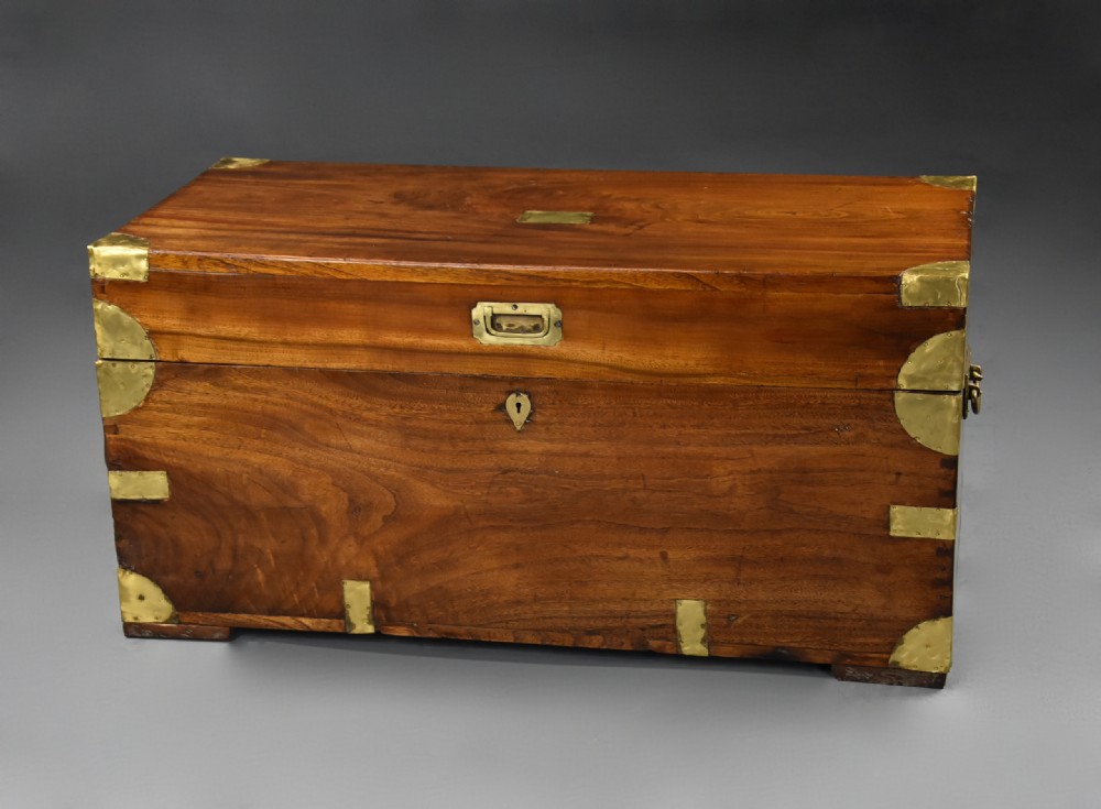 Late 19th century camphor wood travelling trunk of good patina View III