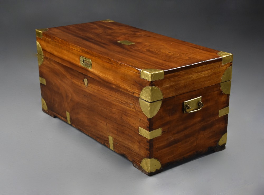 Late 19th century camphor wood travelling trunk of good patina View V