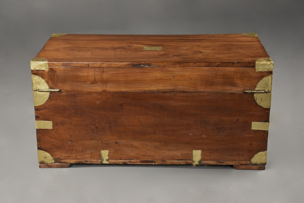 Late 19th century camphor wood travelling trunk of good patina View X