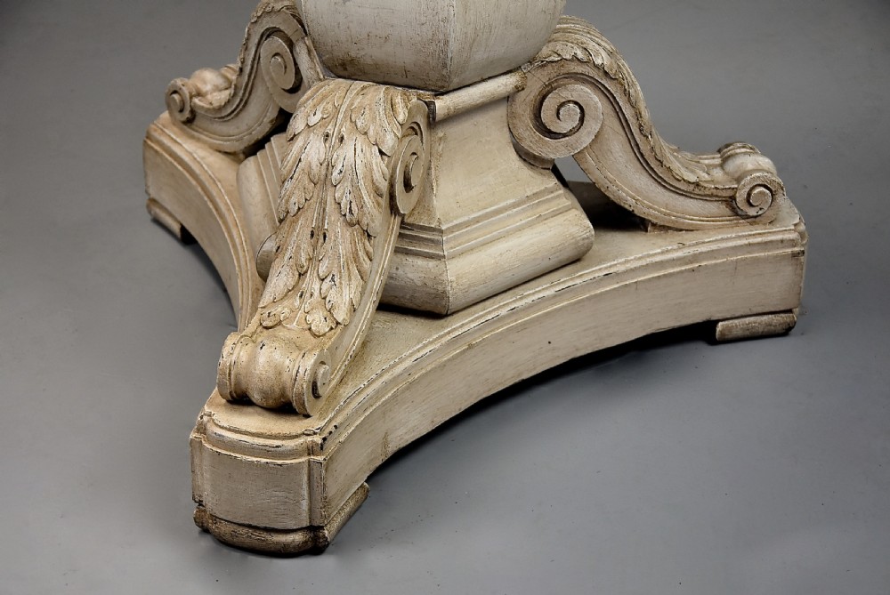 Early 20th century highly decorative octagonal marble top centre table with painted base View XIV