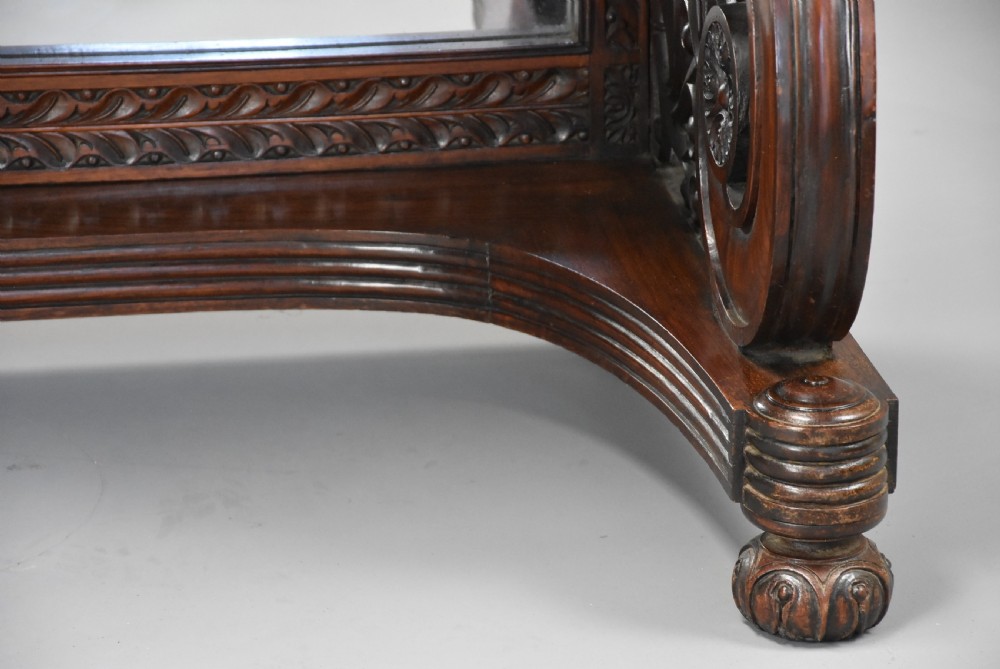 Mid 19th century carved Anglo Indian padouk console table, probably from the Bombay region View XVI