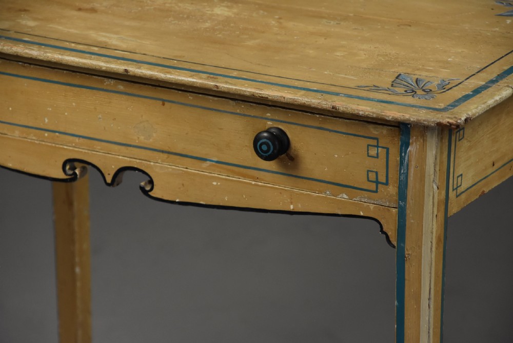 Rare early 19th century pine side table with original paintwork View VIII