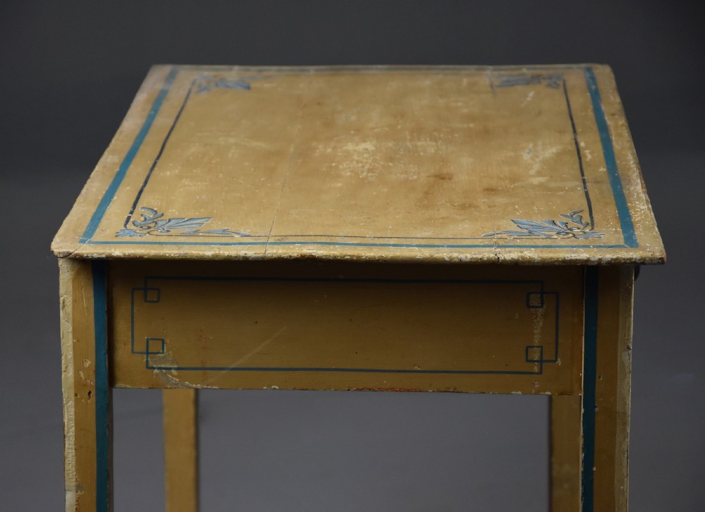 Rare early 19th century pine side table with original paintwork View XI