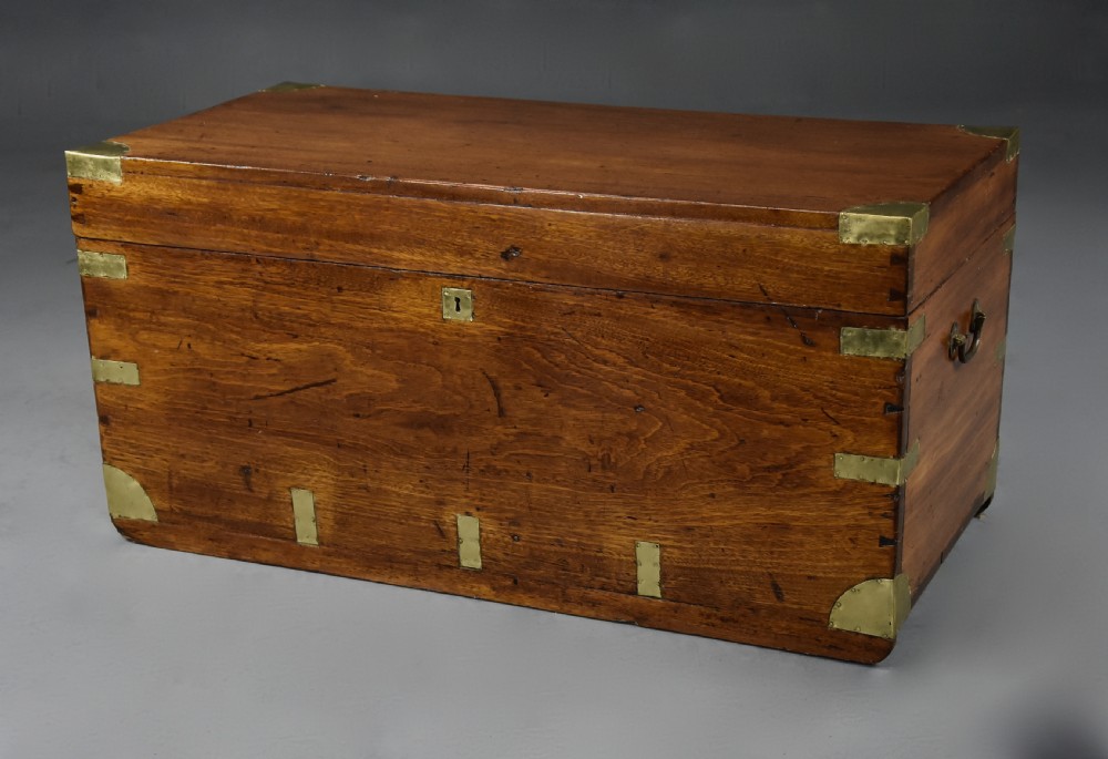 Late 19th century camphor wood travelling trunk of good patina