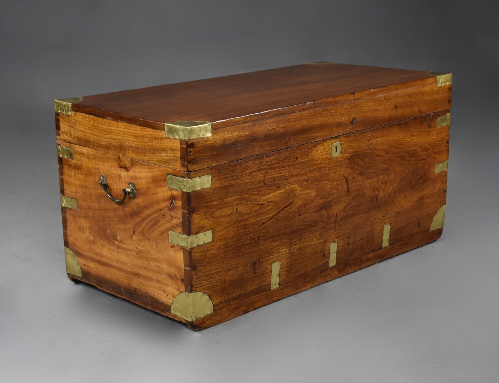 Late 19th century camphor wood travelling trunk of good patina View III