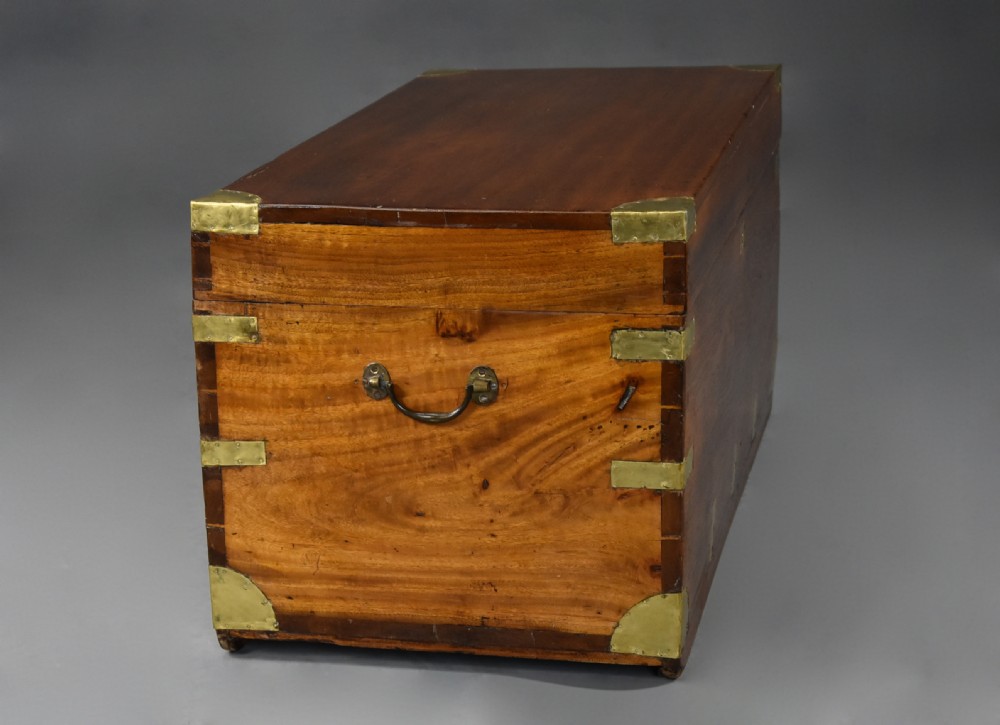 Late 19th century camphor wood travelling trunk of good patina View V