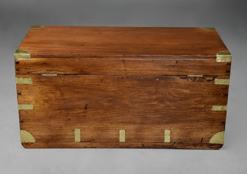 Late 19th century camphor wood travelling trunk of good patina View X