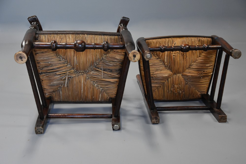 Mid 19th century matched set of ten ash, elm & sycamore spindle back chairs of superb patina View XVII