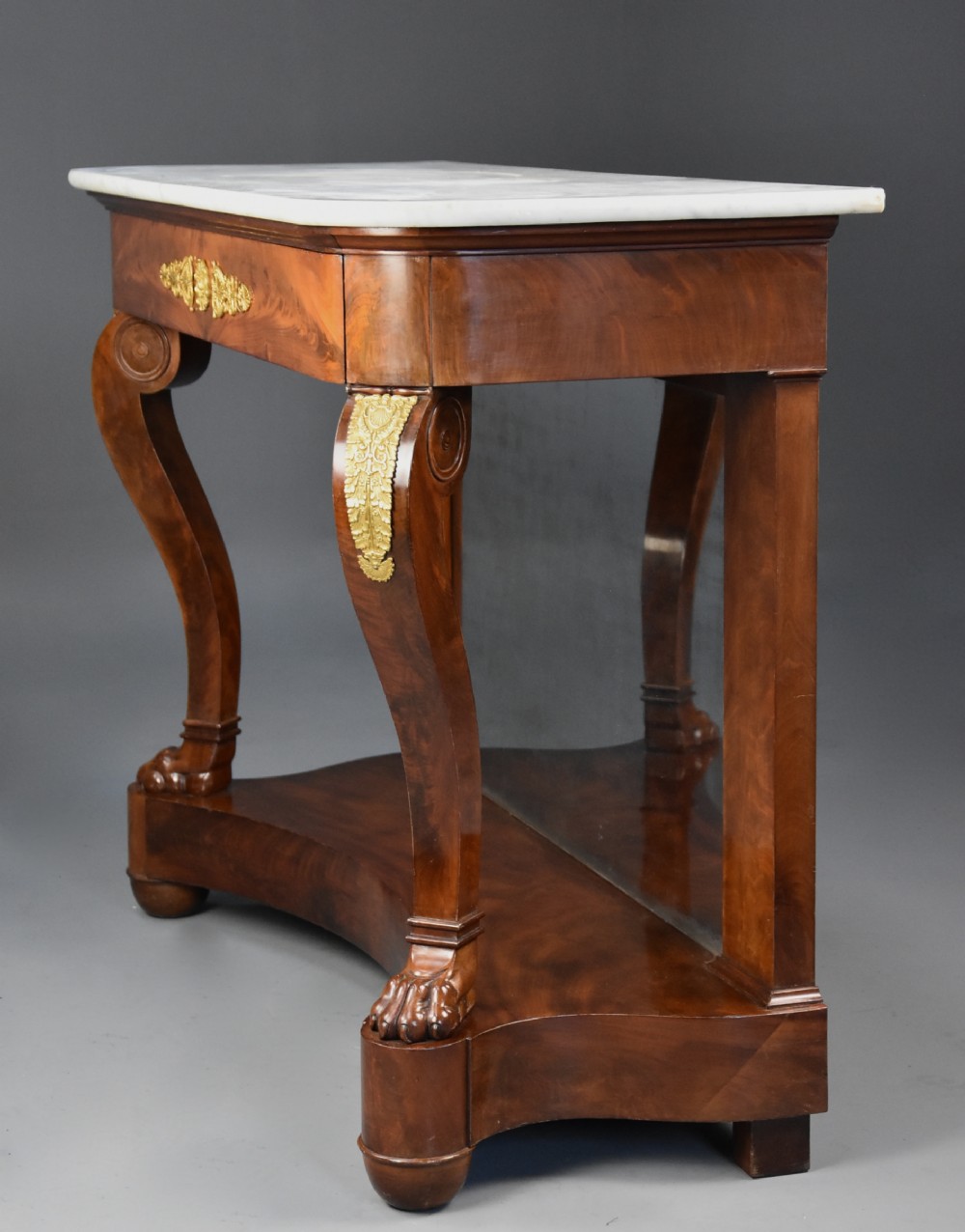 Early 19th Century French Charles X Mahogany Console Table With Marble Top
