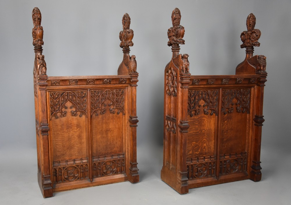 Superb quality pair of mid 19th century oak choir stall fronts in the Gothic style View IV
