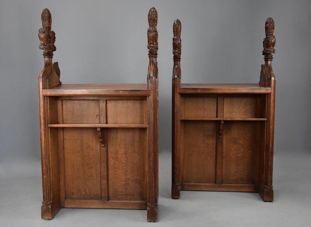 Superb quality pair of mid 19th century oak choir stall fronts in the Gothic style View XIV