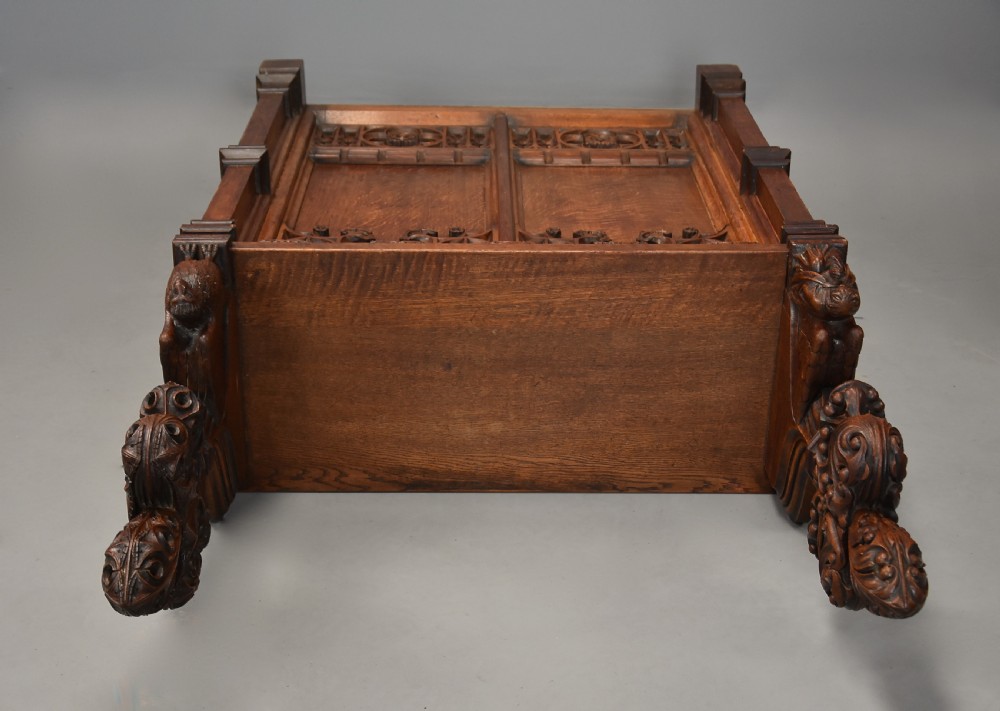 Superb quality pair of mid 19th century oak choir stall fronts in the Gothic style View XV