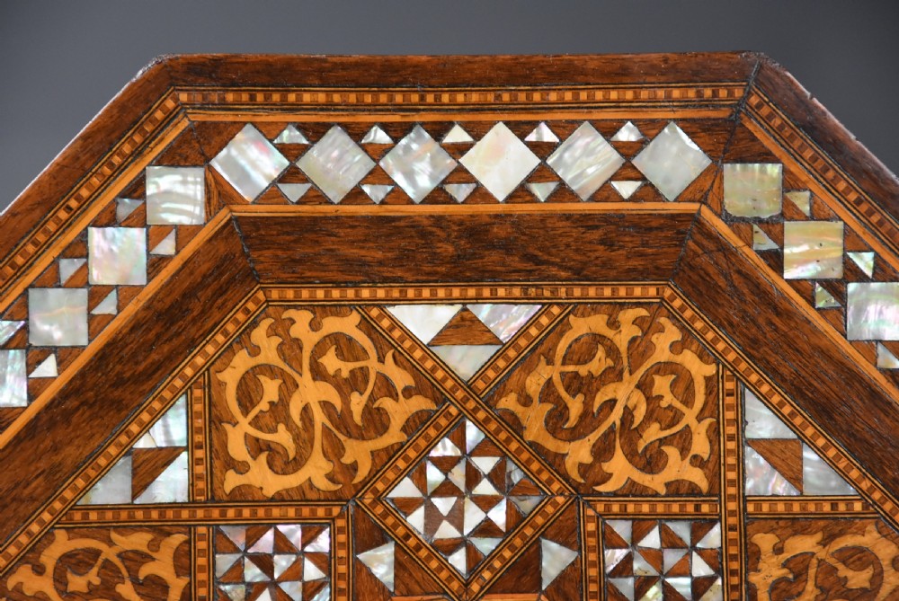 Late 19th century Liberty & Co. inlaid Moorish octagonal table View XII