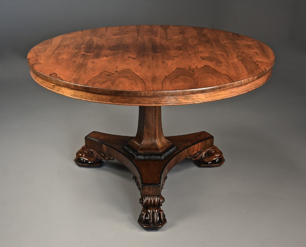 Fine quality 19thc William IV rosewood tilt top breakfast table