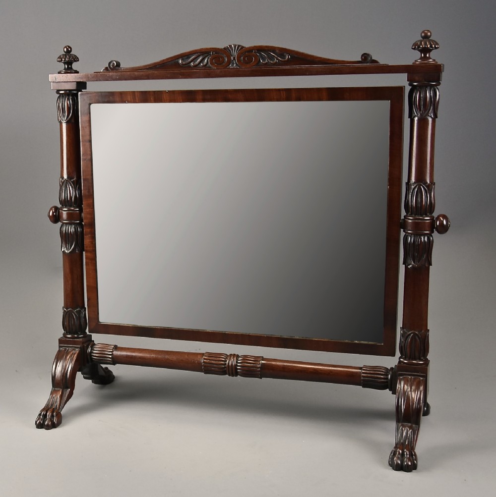 Superb quality Regency Cuban mahogany cheval dressing table mirror in the manner of P & MA Nicholson