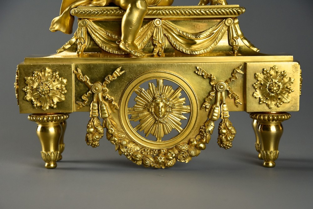 Pair of fine quality late 19th century Louis XIV style ormolu figural chenets or fire dogs View IX