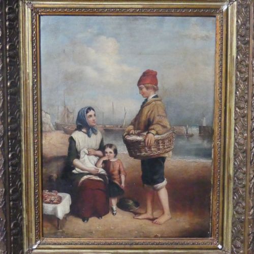 William Shayer (British, 1811-1892) Fisherman’s Children, Oil on Canvas