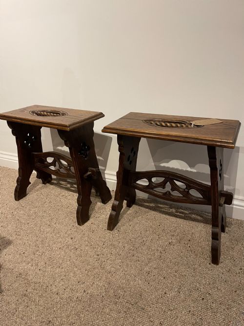 Pair of Early Antique Gothic stools
