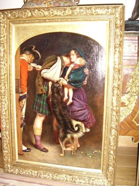 "The Order of Release by Alice 'O' Clay .
Signed Oil on Canvas C1880 (One of a Pair)
