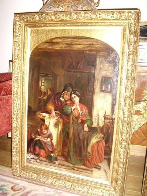 "The Silken Gown"by Alice O Clay.
signed Oil on Canvas C1880 (One of a Pair)