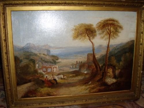 Neopolitan Oil on Canvas Depicting the Bay of Naples  C1800-1850
