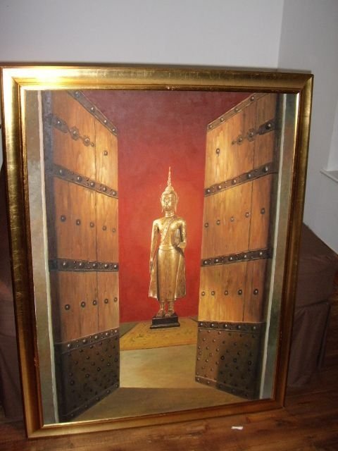 Chinese Goddess Oil Painting 53 X 42 Inches &  Reframed