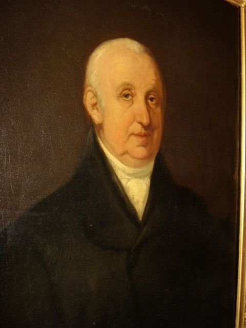 fig 1. A FINE 18TH. CENTURY OIL ON CANVAS PORTRAIT OF A COUNTRY SQUIRE C1760-1780