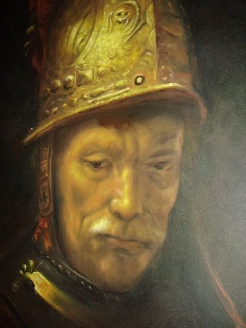 fig 1. PORTRAIT OF MAN IN ARMOUR AFTER REMBRANDTS ORIGINALOF MAN IN GOLDEN HAT.