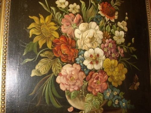 fig 2. DUTCH STILL LIFE FLOWER OIL PAINTING VICTORIAN 19TH CENTURY EUROPEAN SCHOOL SIGNED E.VANDERMAN