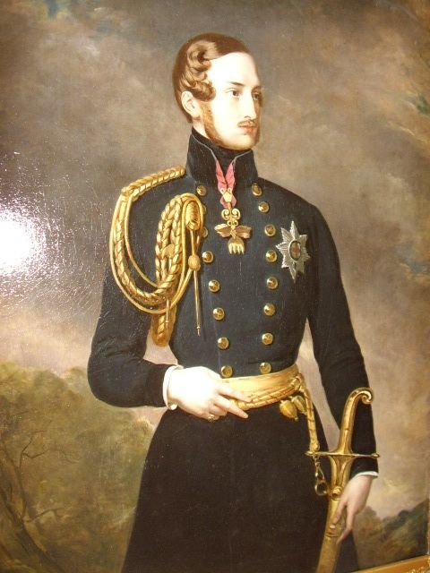 fig 2. 19TH CENTURY OIL PORTRAIT OF PRINCE ALBERT OF SAXE-COBURG & GOTHA THE PRINCE CONSORT AFTER STUDIO OF FRANZ ZAVIER WINTERHALTER / ENGLISH SCHOOL CIRCA 1842 37 X 44.5 INCHES (ONE OF A PAIR OFFERED SEPARATELY)