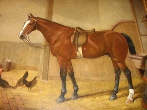 fig 2. A CHESNUT BAY HUNTER BY JOHN FREDERICK HERRING SENIOR 19TH CENTURY C1844 ENGLISH SCHOOL & MEASURING OVERALL 40 X 48 INCHES