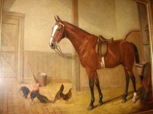 fig 3. A CHESNUT BAY HUNTER BY JOHN FREDERICK HERRING SENIOR 19TH CENTURY C1844 ENGLISH SCHOOL & MEASURING OVERALL 40 X 48 INCHES