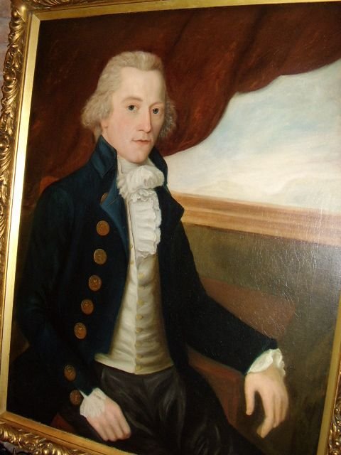 fig 1. 18TH CENTURY OIL PORTRAIT OF NAVAL OFFICER MAJOR GALLESPIE OF THE BENGAL ENGINEERS AT TRAFALGAR 
