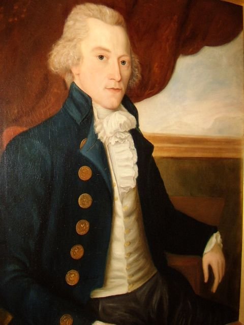 fig 3. 18TH CENTURY OIL PORTRAIT OF NAVAL OFFICER MAJOR GALLESPIE OF THE BENGAL ENGINEERS AT TRAFALGAR 
