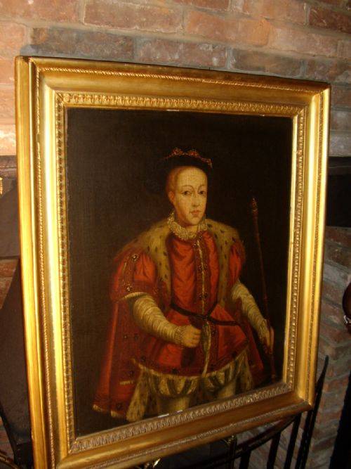 fig 2. 18TH CENTURY OIL PORTRAIT PAINTING OF KING EDWARD 6TH OF ENGLAND ENGLISH SCHOOL PAINTING ON CANVAS 37 X 32.5 INCHES