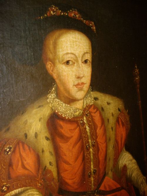 fig 4. 18TH CENTURY OIL PORTRAIT PAINTING OF KING EDWARD 6TH OF ENGLAND ENGLISH SCHOOL PAINTING ON CANVAS 37 X 32.5 INCHES