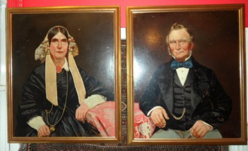 Pair of Early Victorian Portraits Fully Restored in Gilt Frames 19th Century English School 33 X 28 Inches