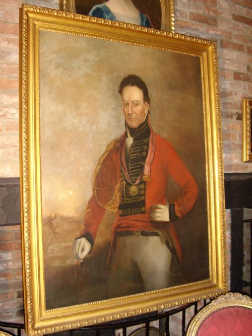 Late 18th Century Oil Portrait of Major Sir Charles Shipley (1755-1815) Govenor of Grenada & After Studio of John Eckstein Original Gilt Gesso Frame 59 X 46 Ins