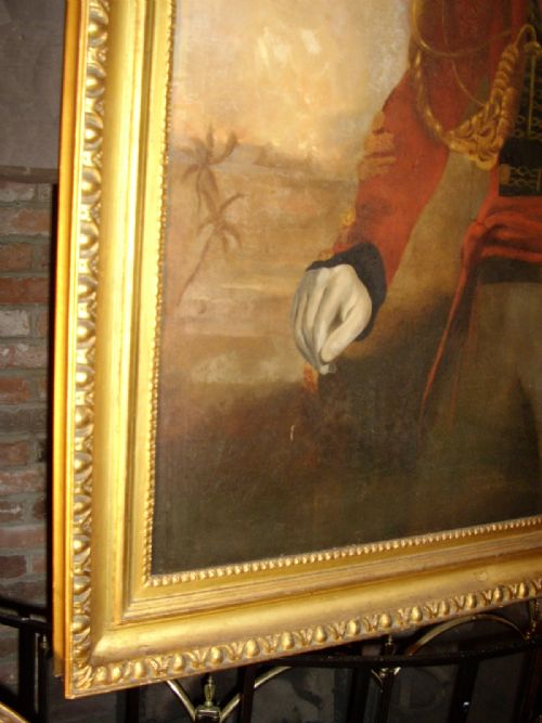 fig 4. LATE 18TH CENTURY OIL PORTRAIT OF MAJOR SIR CHARLES SHIPLEY (1755-1815) GOVENOR OF GRENADA & AFTER STUDIO OF JOHN ECKSTEIN ORIGINAL GILT GESSO FRAME 59 X 46 INS