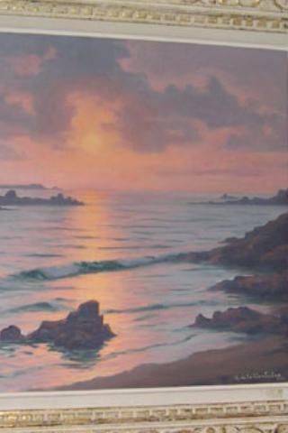 fig 1. ROGER DE LA CORBIERE BRITTANY SEASCAPE OIL PAINTING